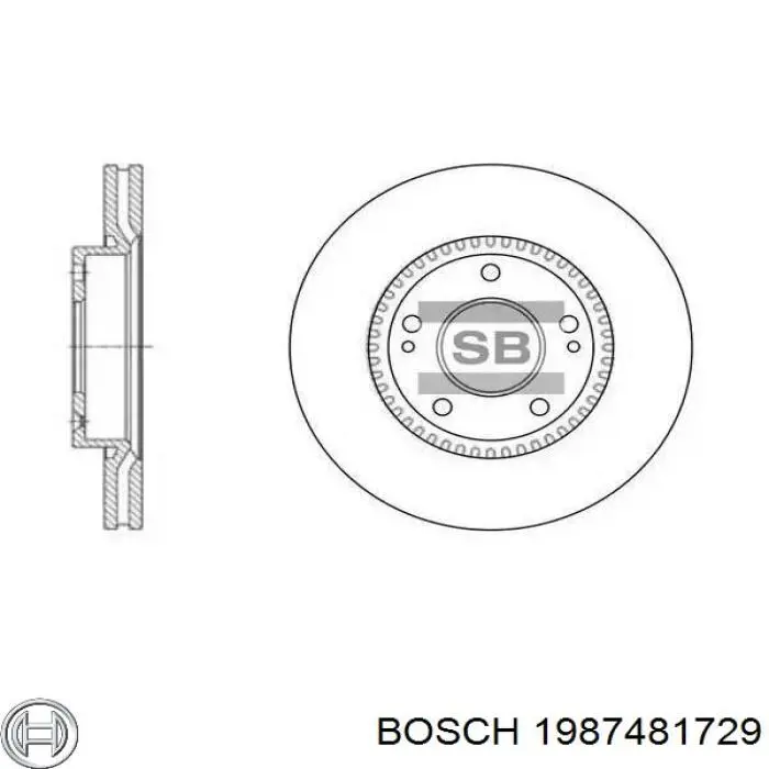 1987481729 Bosch шланг гальмівний передній, лівий