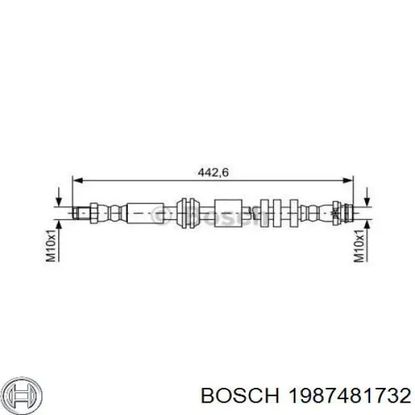 Шланг гальмівний передній 1987481732 Bosch