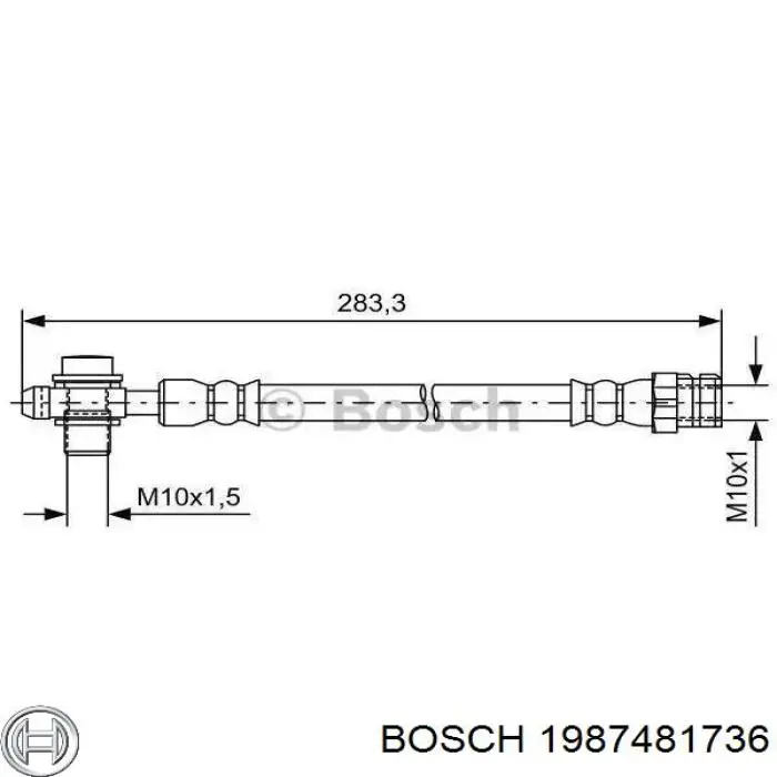 1987481736 Bosch Шланг гальмівний задній