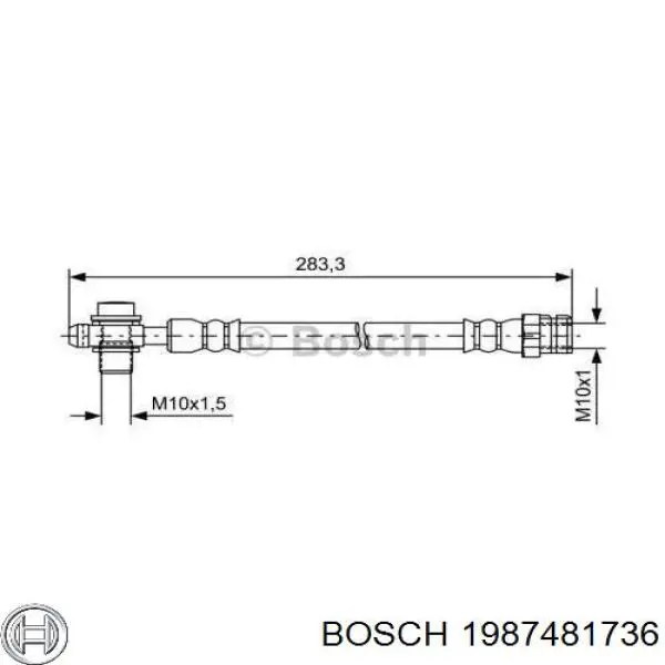 Шланг гальмівний задній 1987481736 Bosch