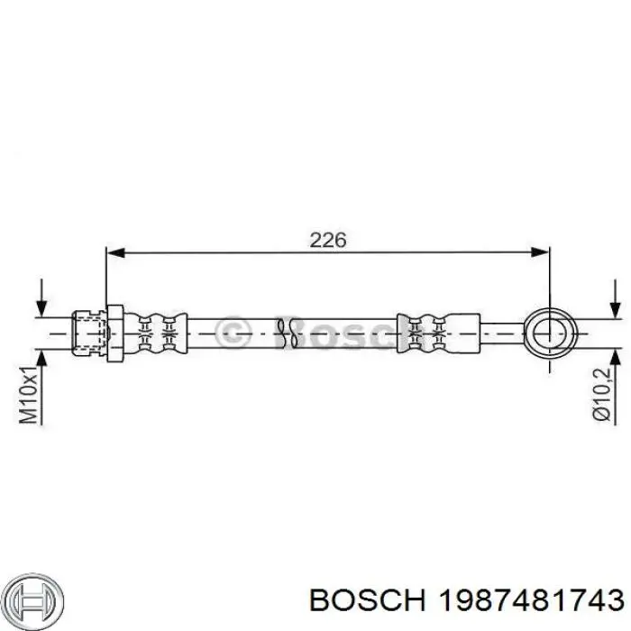 Шланг гальмівний задній Bosch 1987481743 ціна, від 7.52 USD