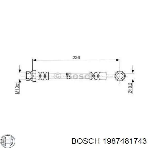 1987481743 Bosch Шланг гальмівний задній