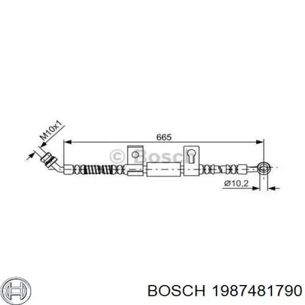 1987481790 Bosch шланг гальмівний передній, лівий