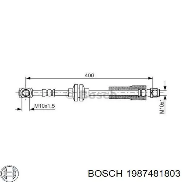 Шланг гальмівний передній, правий Opel 13399771 ціна, від 8.17 USD