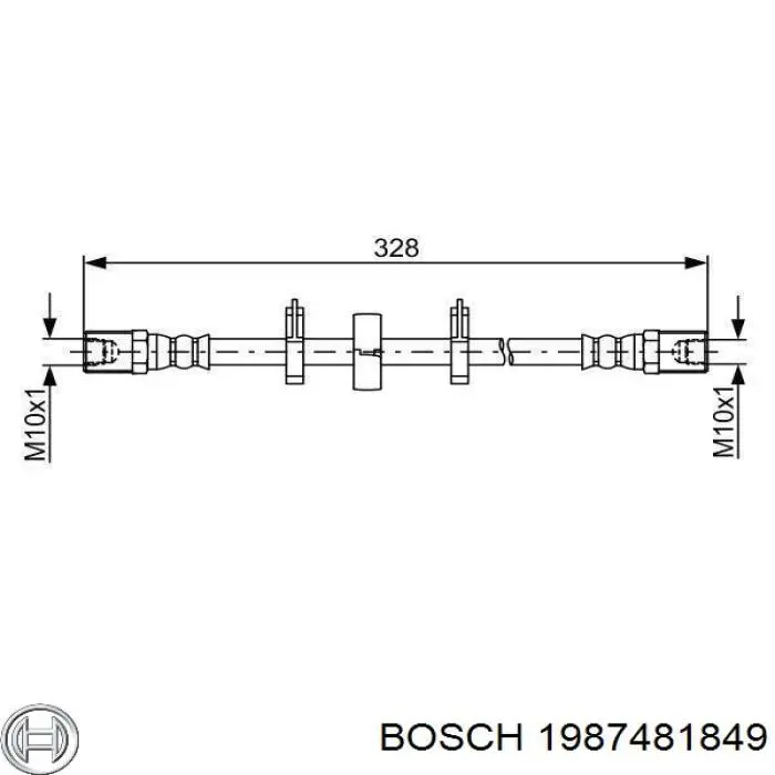 Шланг гальмівний задній 1987481849 Bosch