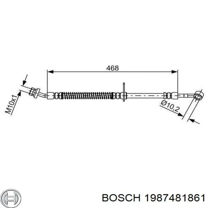 1987481861 Bosch шланг гальмівний передній, лівий