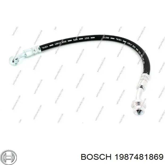 Шланг гальмівний передній, правий 1987481869 Bosch