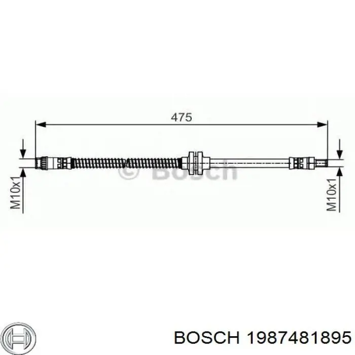 Шланг гальмівний задній 1987481895 Bosch