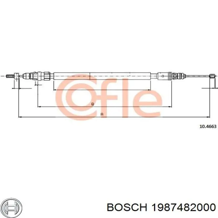 Купити 1987482000 Bosch Трос ручного гальма задній, лівий