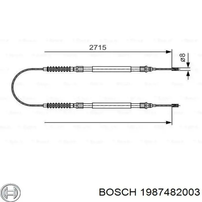 Трос ручного гальма задній, правий/лівий Bosch 1987482003 ціна, від 16.04 USD