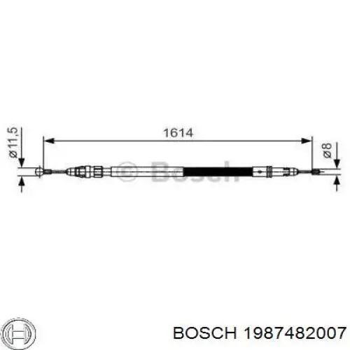 Трос ручного гальма задній, правий/лівий Bosch 1987482007 ціна, від 14.40 USD