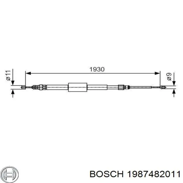 Купити 1987482011 Bosch Трос ручного гальма задній, правий/лівий