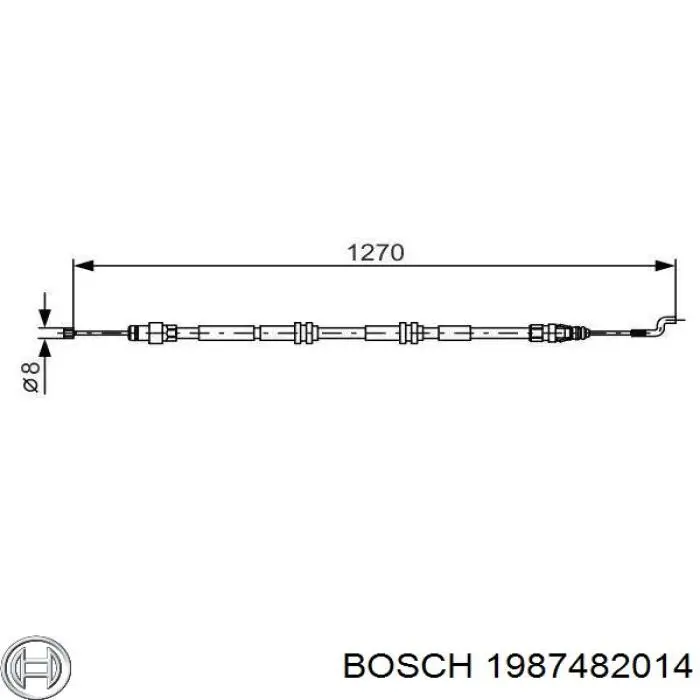 Трос ручного гальма задній, правий/лівий Bosch 1987482014 ціна, від 12.25 USD