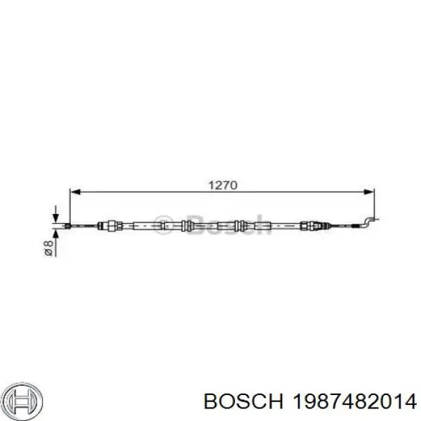 Купити 1987482014 Bosch Трос ручного гальма задній, правий/лівий