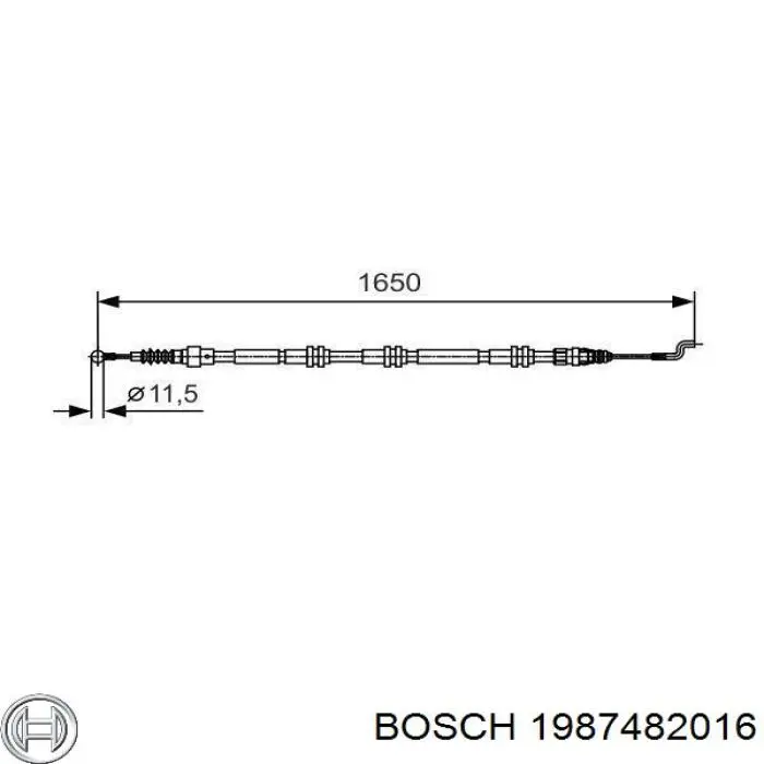 1987482016 Bosch трос ручного гальма задній, правий/лівий