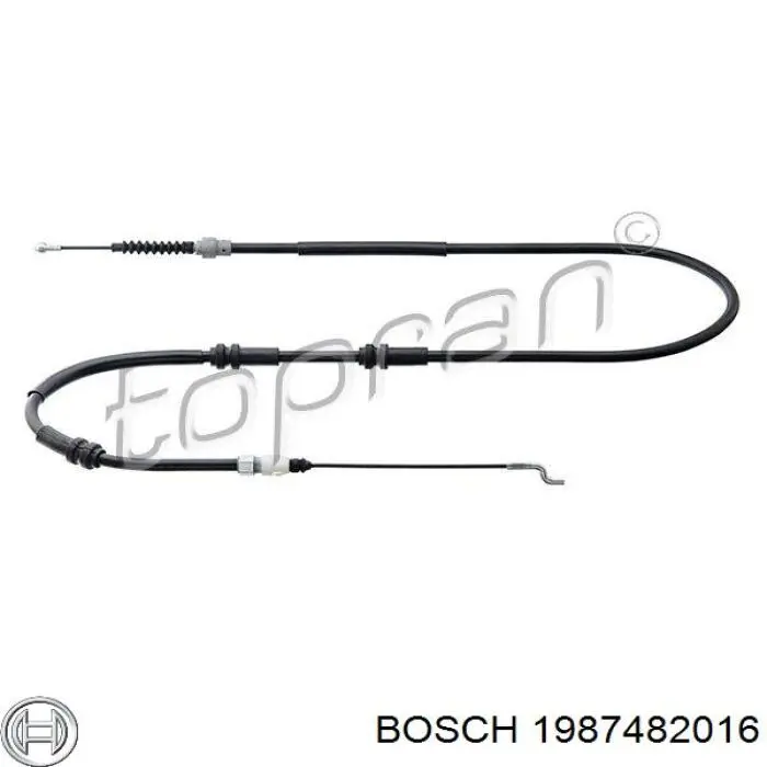 Трос ручного гальма задній, правий/лівий Bosch 1987482016 ціна, від 15.53 USD