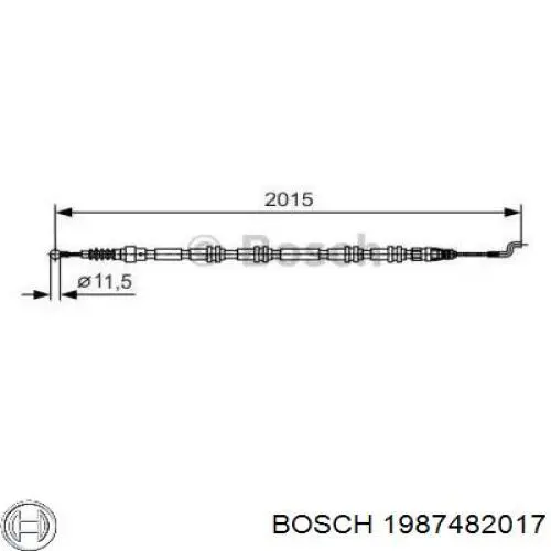 Купити 1987482017 Bosch Трос ручного гальма задній, правий/лівий