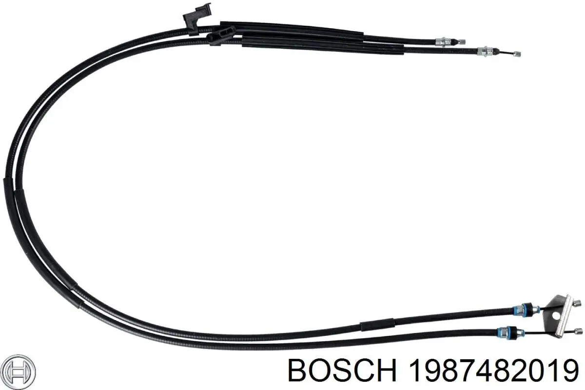 1987482019 Bosch трос ручного гальма задній, правий/лівий