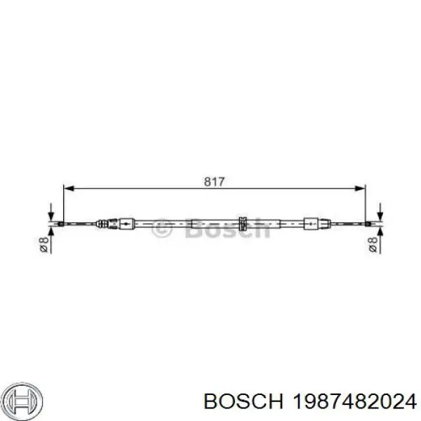 Трос ручного гальма задній, правий/лівий Bosch 1987482024 ціна, від 10.63 USD