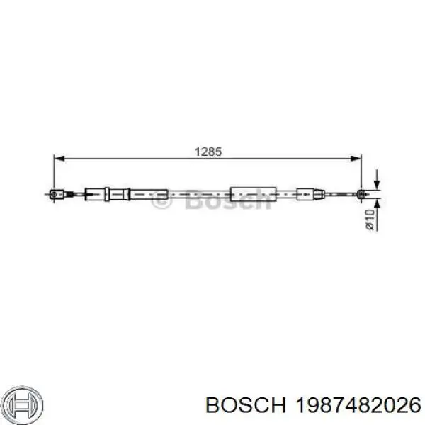 1987482026 Bosch Трос ручника задній лівий