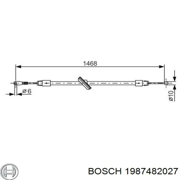 1987482027 Bosch трос ручного гальма передній