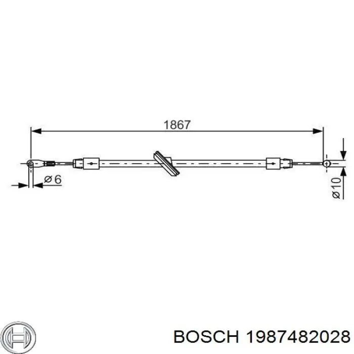 1987482028 Bosch трос ручного гальма передній