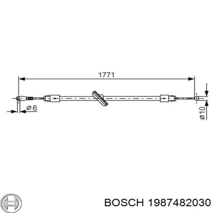 1987482030 Bosch трос ручного гальма передній