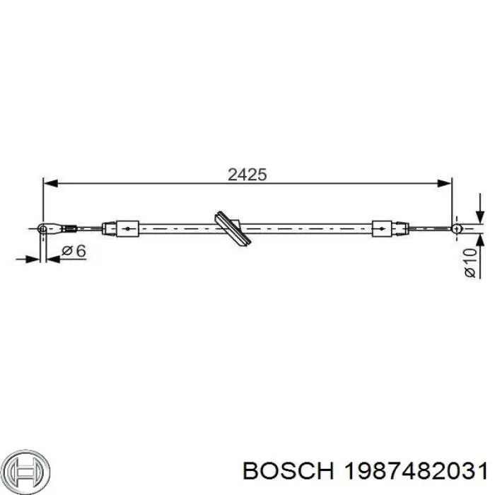 1987482031 Bosch трос ручного гальма передній