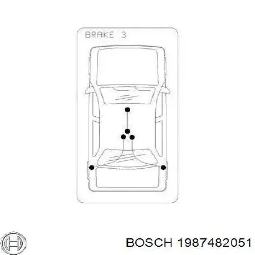 Купити 1987482051 Bosch Трос ручного гальма задній, правий