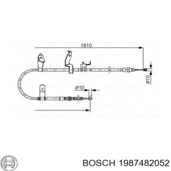 1987482052 Bosch Трос ручного гальма задній, правий