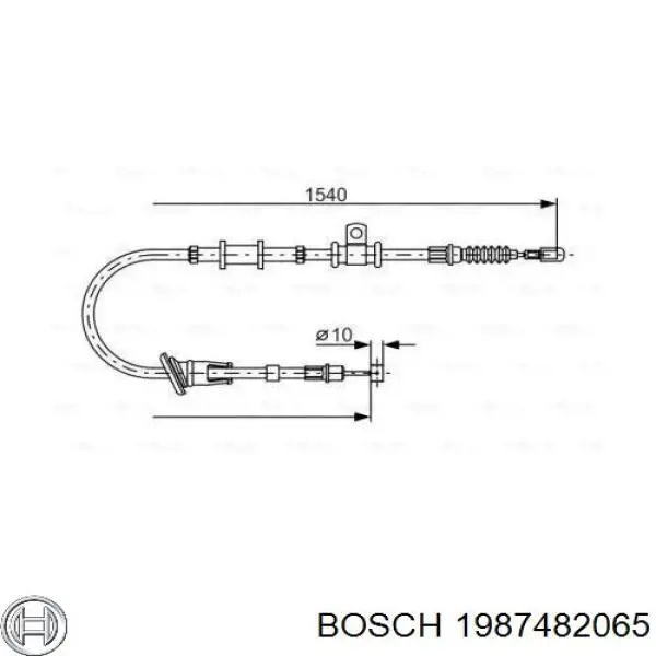 Трос ручного гальма задній, правий Bosch 1987482065 ціна, від 20.57 USD