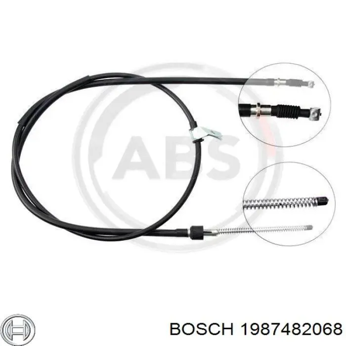 Трос стоянкового гальма задній лівий Bosch 1987482068 ціна, від 19.92 USD