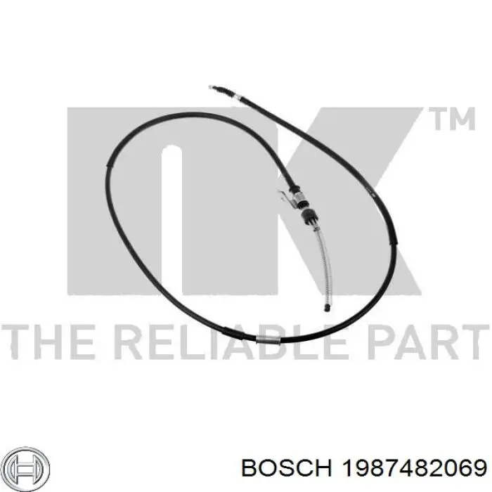 Трос ручного гальма задній, правий 1987482069 Bosch