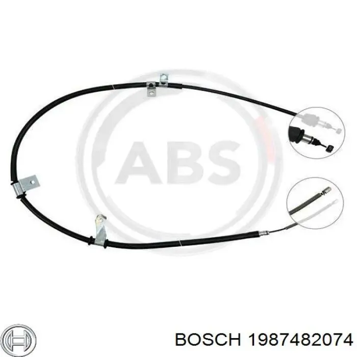 Трос стоянкового гальма задній лівий Bosch 1987482074 ціна, від 25.34 USD