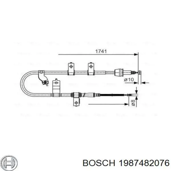 1987482076 Bosch Трос ручного гальма задній, лівий