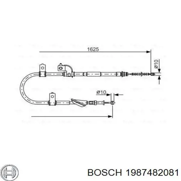 Трос ручного гальма задній, лівий 1987482081 Bosch