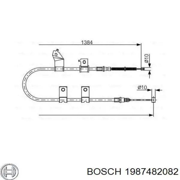 Трос стоянкового гальма задній лівий Bosch 1987482082 ціна, від 18.09 USD