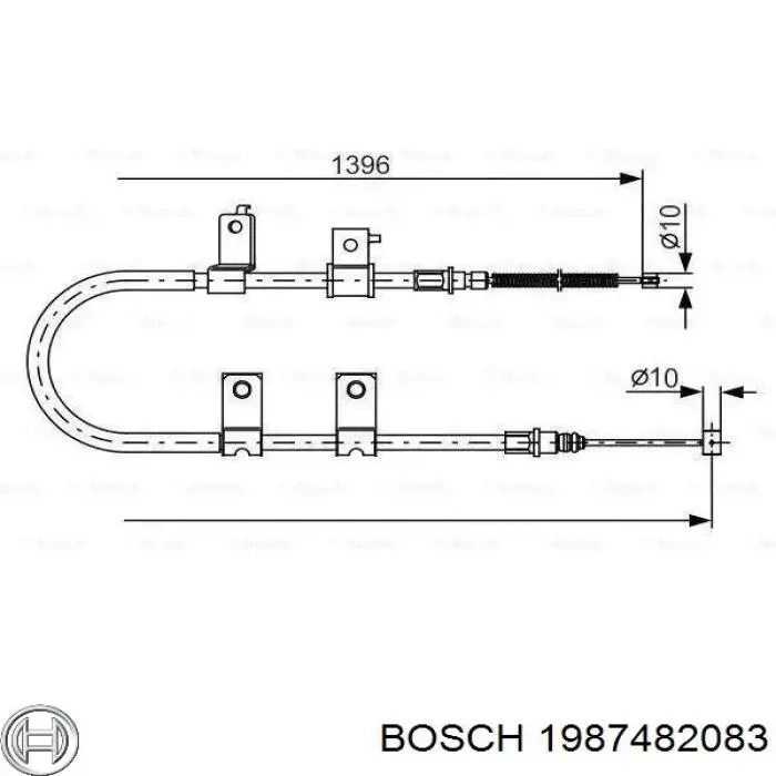 Трос стоянкового гальма задній правий Bosch 1987482083 ціна, від 12.65 USD