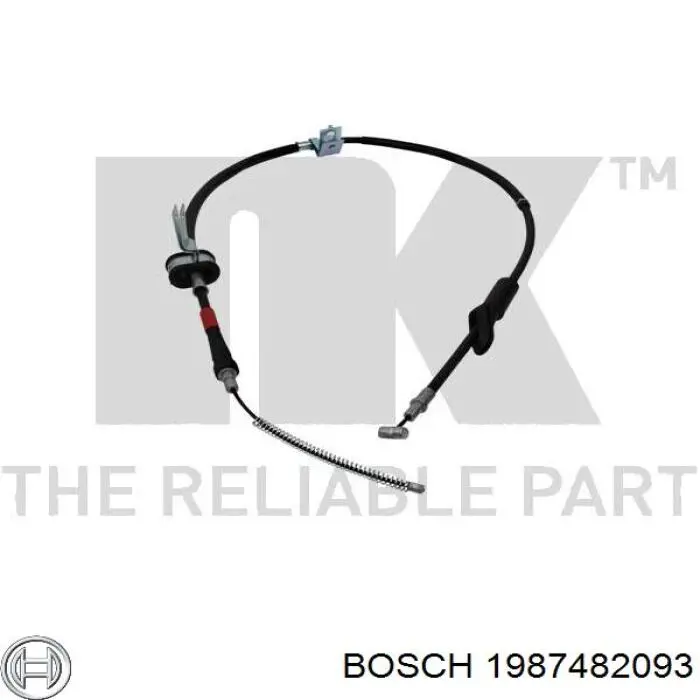 Купити 1987482093 Bosch Трос ручного гальма задній, лівий