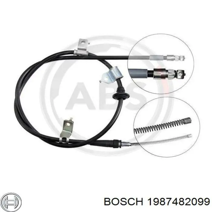 0K30A44420H Hyundai/Kia Трос ручного гальма задній, лівий