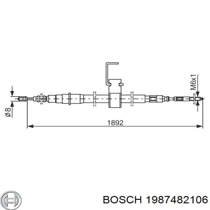  Трос ручного гальма задній, правий Saab 9000 