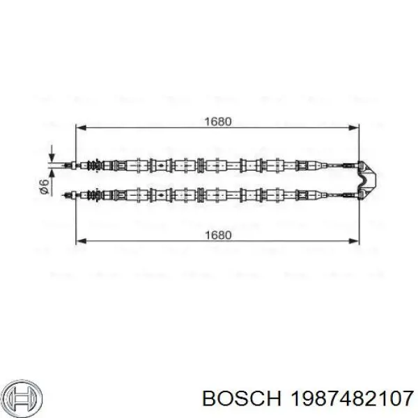 Трос ручного гальма задній, правий/лівий Bosch 1987482107 ціна, від 24.88 USD