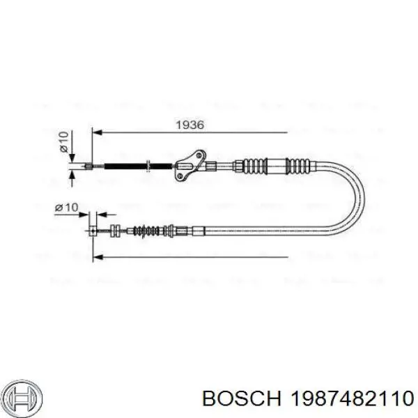 Купити 1987482110 Bosch Трос ручного гальма задній, правий