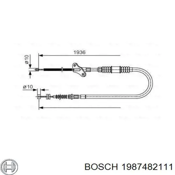 1987482111 Bosch трос ручного гальма задній, лівий