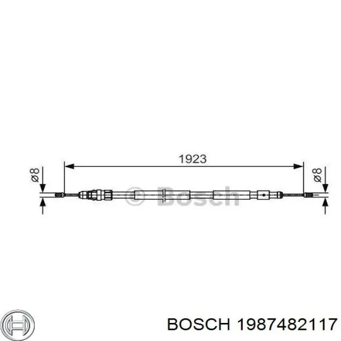 Купити 1987482117 Bosch Трос ручного гальма задній, правий