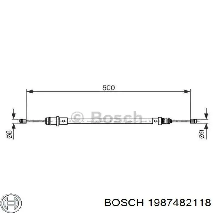 Трос ручного гальма задній, правий/лівий Bosch 1987482118 ціна, від 11.21 USD