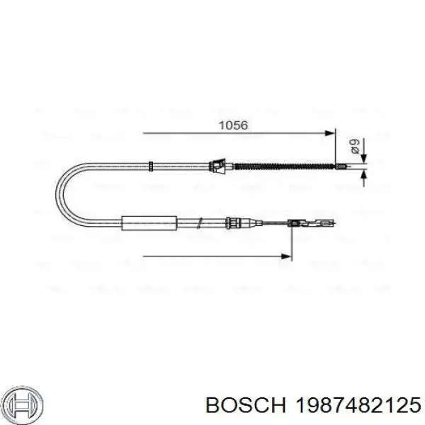 Купити 1987482125 Bosch Трос ручного гальма задній, лівий
