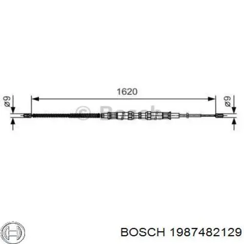 1987482129 Bosch Трос ручного гальма задній, правий/лівий