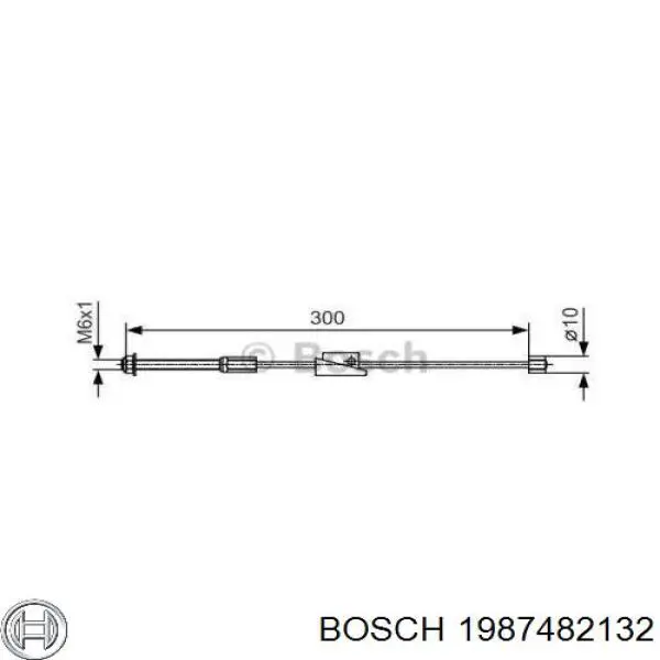 1987482132 Bosch Трос ручного гальма передній