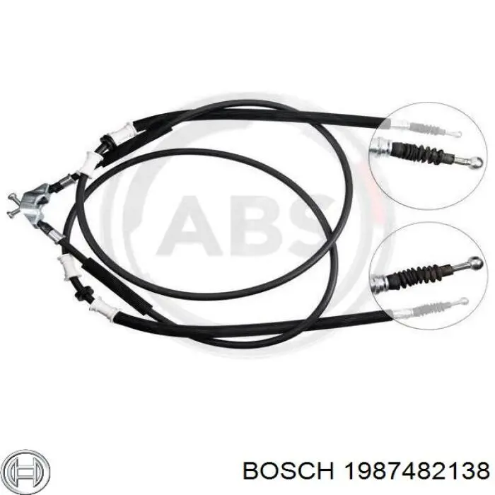 1987482138 Bosch Трос ручного гальма задній, правий/лівий
